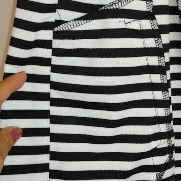 Christopher & Banks Size Large, black and white striped blazer - Picture 3 of 7